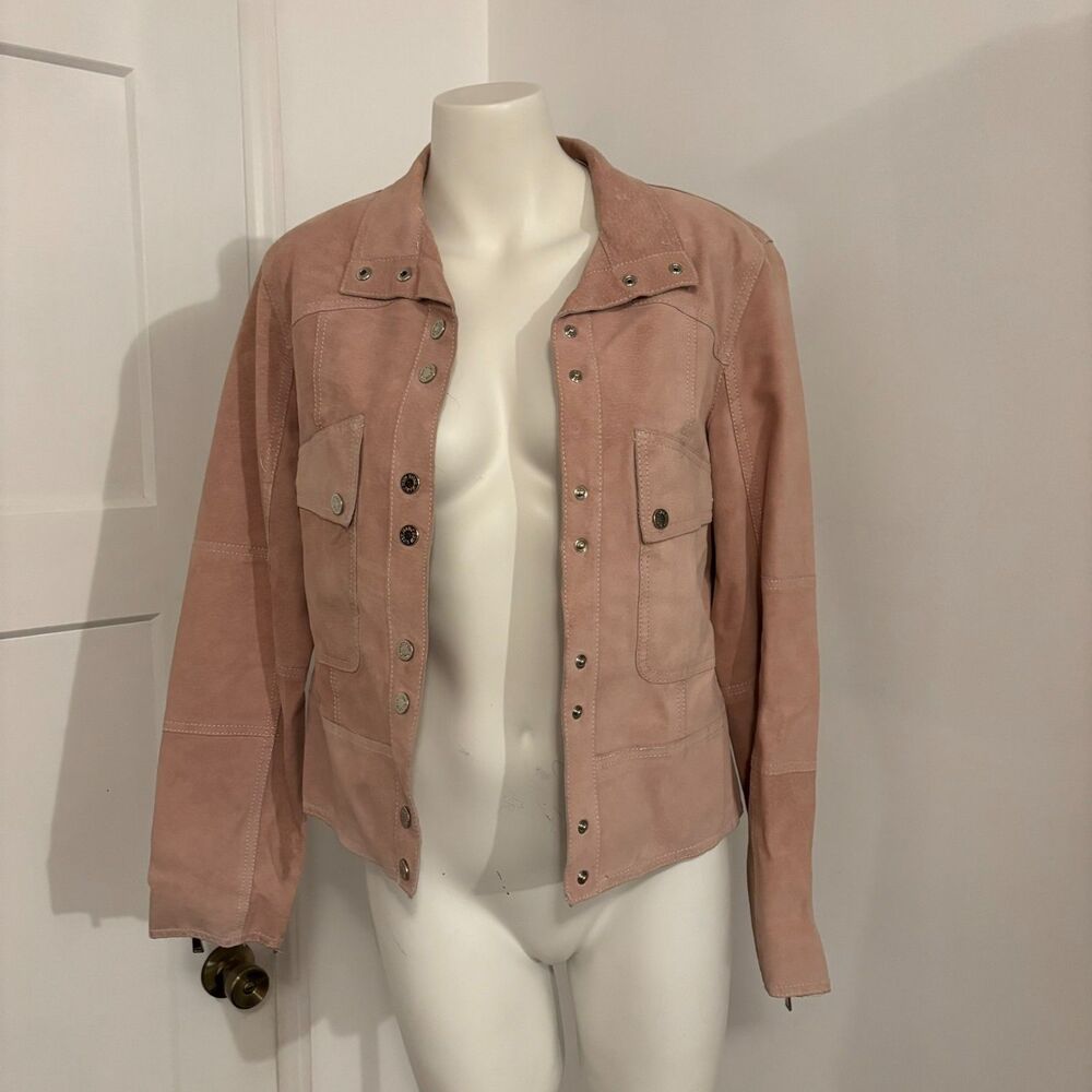 Marc New York Andrew Marc size Medium Dusty Light Pink 100% Leather Jacket - Picture 2 of 7